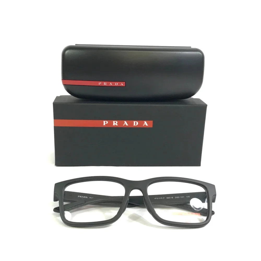 Prada Linea Rossa Eyeglasses Frames VPS01R-F DG0-1O1 Black Asian Fit 56-18-145